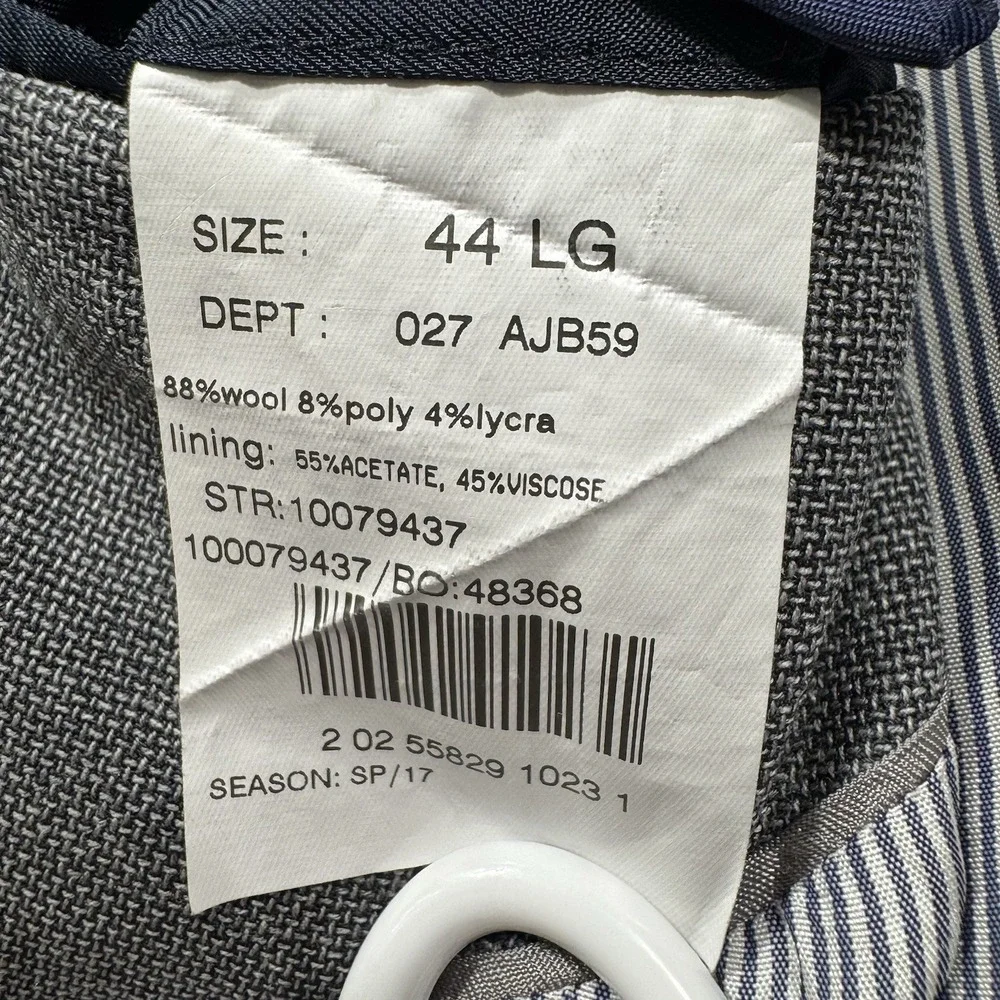 Brooks Brothers Explorer Regent Fit Blazer Mens 44L Gray 88%‎ Wool